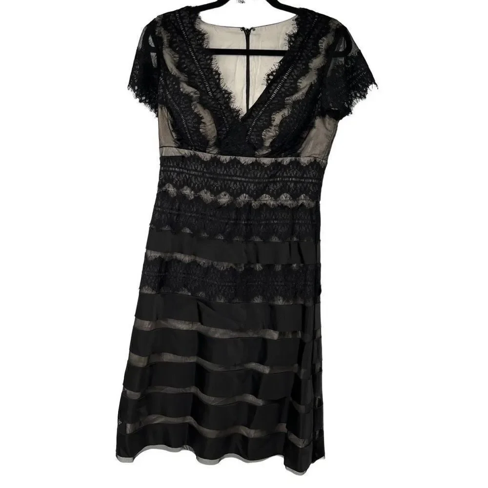 JS‎ Collections Black Lace V Neck Dress - Picture 3 of 11